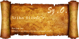 Szika Olivér névjegykártya